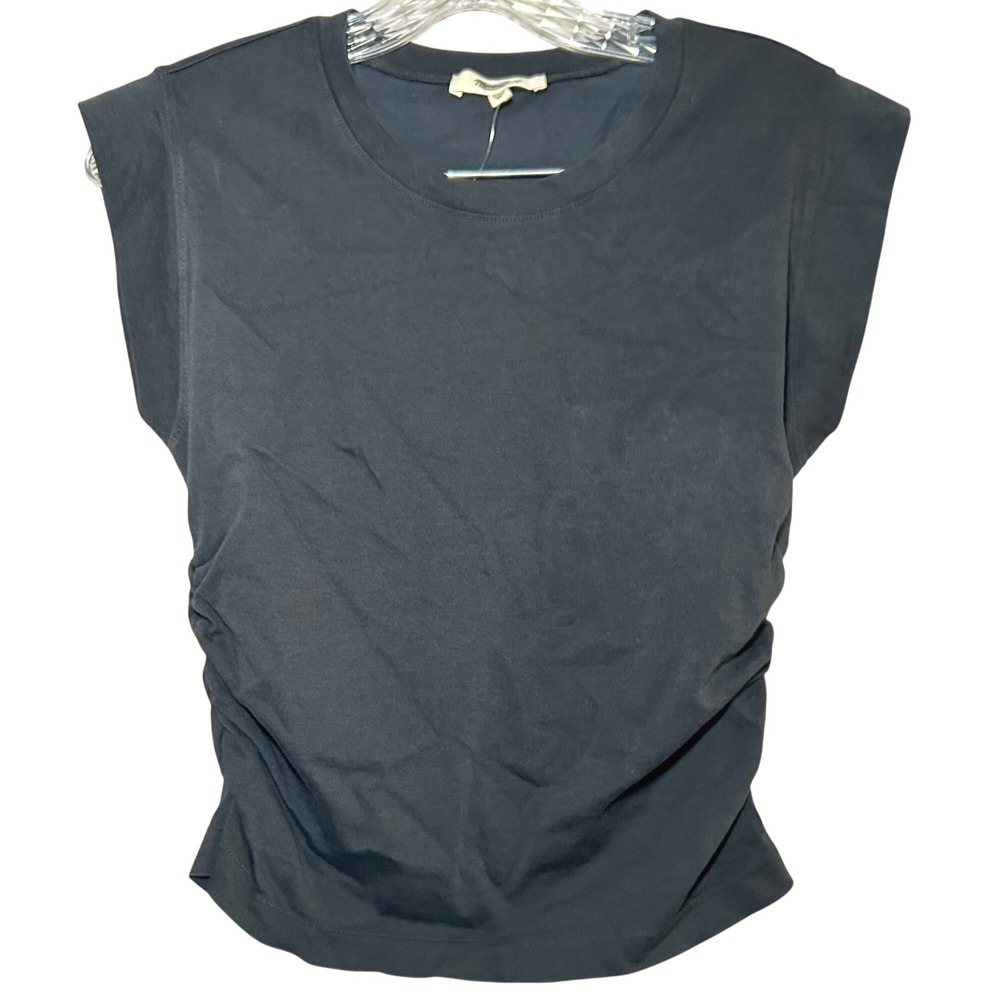 NWT Madewell Side-Cinch Muscle Tee gray Women's xxs casual minimal neutral basic